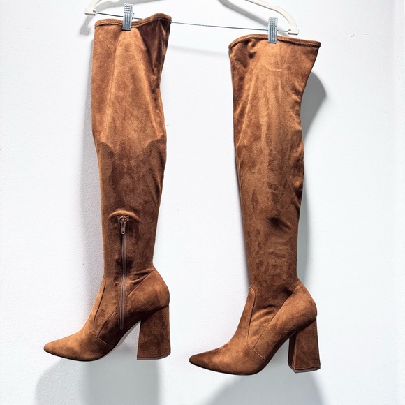 Steve Madden Huntley Microfiber Over The Knee Retro Brown Tall Boots 8.5‎ M - Picture 1 of 10
